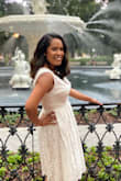 I wore this dress for my engagement photoshoot and it was perfect. It runs just a tad bit bigger than what I had expected, but it still fits pretty good. I was comfortable and it was flattering nonetheless. I also received a lot of compliments. As always, Lulus never disappoints. - Maria B.