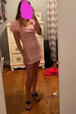 I am short so this dress was long and I had to go to the tailor to get it hemmed, it was also too loose around my waist. Super cute and stretchy material! - Kimberly B.