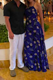 This dress was perfect for a nice dinner out on our vacation. I love the way it laces in the back it made it fit me like a glove. The length is long which is perfect for me. I wore flat sandals but I could have worn a small heel too. I am going to wear this a lot! - Erica H.