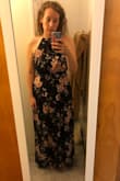 I love the feel and fit of this dress, my only issue, as others have said, is that it's very long, even in high heels unless you're 6' tall. I hemmed it about 6" and will be wearing 4" heels. The image I attached is after cropping with my heels on. - Cynthia S.