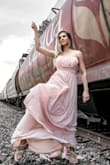 I loved this dress. So versatile when it comes to the top section. It is long but I love it. If you  hate your dress dragging on the floor and you are kind of shorter maybe it's not the dress for you. Beautiful blush color and a good quality. - Polina P.