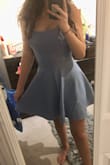 I like this dress a lot! Wearing to a wedding next week, and very excited. It looks good with my skin tone though I may do a tan anyway. I like the flouncy skirt a lot with fitted waist so it shows how small I am! - Kenedy W.