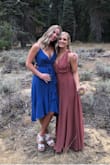 I bought this dress for a wedding and loved the color! I'm normally a medium but ordered a small because it was loose in the armpits. Definitely has a deep V in the front so keep that in mind. Received lots of compliments :) - Nikki S.