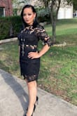 This dress was absolutely beautiful !! I wore it for a friends wedding and danced all night . Super comfy . The fit was perfect , I was a little scared because I'm a curvy gal . The small was the right size . Love love love this dress - Karina B.