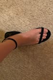 I ordered a 7.5 and they run bigger, also the straps aren't practical at all and definitely don't fit like the picture. When I lift my foot to walk they become flip flop like and then my heel will slip out. - Makaylah E.
