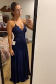 This dress is gorgeous. It is too long and will need a hem, but otherwise fits great and is comfortable. - Geena B.