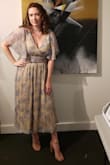 So bohemian! Loved the long length and the flowy sleeves. The cinched waist was super stretchy, so it was a very comfortable dress. No gaping in the chest area either! Paired it with nude heels and gold jewelry. - Lindsey A.