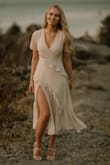 So flowy and beautiful for my engagement pictures! One thing to note is that the slit is a little high, so if you are anywhere with wind that's something to be aware of. Other than that it's gorgeous - Allyson S.