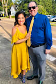 I couldnt of been more happier with this dress. Silky flowy beautifulness. Bases of the reviews I think I should have ordered a SMALL but I ended up ordering a MEDIUM because the small was out of stock. I was a little hesitant but with the traps being adjustable and it being a wrap dress it was perfect! A little loose in the bust area but that is a ME issue and not the dress ha! Got so many compliments, I felt beautiful and I was comfortable all night. Also stole the blue shoe idea from previous review photos and it looked amazing! - Gabriela J.