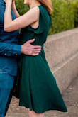 Wore this dress for engagement pictures and it was perfect. Nice and flowy and the green color is beautiful. As someone with a small bust, I did not have any issues with the low neckline, although I did use a piece of dress tape to hold it shut. As a taller person, it was the perfect length for me. Keeping in mind that Lulus dresses always tend to run a little large, I found this to be a perfect fit. - Kristen J.