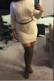 This is a super cute and flattering set! I'm typically a medium but got a small since it looked like it had a lot of stretch. The small fits perfect! This will definitely keep you warm in the winter. Wish they had more colors. - Shana G.