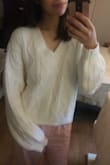 I love the look and feel of the sweater but I wish I got XS, if you are my height and anything close to my weight get the XS. It is baggy around the wrists and it covers way past my hand. it's soft and heavy perfect for cold days. I'm hoping it will shrink but its still cute! - Crisy O.