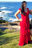 At first i thought I had to alter the dress because of my height, but with wearing 4 inch heel it was perfect because it has a split and flows around when you walking by (was still a tad long but was able to fix that). Stretchy material so It hugs my body perfectly (after wearing my spanx). and Super comfortable. 

only thing I had to adjust was the strap was it was too long for me.  I had to pin it so my Cleavage is not as "showy"

GOT SO MANY COMPLIMENTS WITH THIS DRESS! - Helena H.