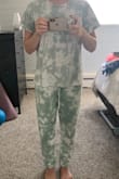 I really like this set! The bottoms run large around the waist but washing them seemed to help. Super soft and cozy. I do notice a difference in the coloring between the top and bottom but it doesn't bother me much. - Bridget M.