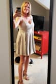 Medium fits perfect! Nice fabric, and oh, POCKETS!!! I'm 5'4, 131lbs, and wear a 32G bra. Great dress!!! - Trissa H.