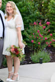 I wore this for my backyard COVID wedding - it was comfortable, romantic-looking but still showed a little cleavage. I will say that the back is slightly unflattering for any bra/rolls situation (for those of us who aren't a size zero), but otherwise, it was a great dress. - Kathleen B.