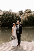 I purchased this dress for a simple elopement and it was perfect. I received numerous compliments and it fit like a glove. I added on a belt I purchased from Etsy, but all in all, it was a great simple dress to get married in! - Amy K.