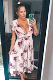 I am obsessed with this dress!!! When I first got this, I couldn't zip it up all the way and was really disappointed bc I based my size on reviews of like sized gals. HOWEVER, thanks to quarantine and getting back in shape, it now fits! Every body is shaped differently and I am naturally rather blessed up top. If you're unsure, order a size up. Taking in a dress with alterations is much easier than taking out! - Christy K.