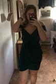 I loved the style of this dress and the color. Sometimes a medium can be tight so I bought a large since it matched my dimensions. I kind of wished I would have ordered a medium because the dress is not tight at all at the waist. I can probably stretch the dress out an arms length and it would still fit. I'm glad it's stretchy, but I feel like the smaller size would fit my body/curves better plus it wouldn't be as long. Also, I will probably have to pin the dress at the top because if I move a certain way my bra will definitely show. - Kira G.