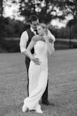 I wore this jumpsuit as my outfit change for my reception last weekend, and it was perfect! I ordered a M so that it would fit me around the bust and widest part of my hips, but I did get it altered (hemmed, legs taken in on the outside and waist tightened) for a more custom fit. Lots of compliments! - Courtney D.