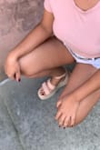 I love the nude color, they look awesome with shorts and dresses! I'm usually a size 9, but I ordered a 8.5 and they fit perfect. - Simeris