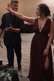 I wore this dress as a maid of honor and I absolutely loved it! It hugs you in all the right places. It's super comfortable and not very heavy to wear all evening long. I constantly received compliments on it. I love the plunge in the front and the back. It makes for a super sexy look. - Jessica P.