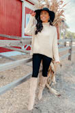 I love the style and look of these boots! I normally wear a 6.5 or 7 in shoes. I ordered the size 6.5 and they fit true to size! Although they look a little slouchy in the photo, mine stay up (stay tall) throughout the day and just have a little slouch around the ankle. I love pairing with black leather leggings & oversized sweaters for the fall! #lovelulus - Sarah S.
