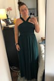 Holds in the ladies easily, great material, and really flattering. NO BRA! It's so hard to find dresses like this when you have a bigger chest, and this one exceeds my expectations. Can't wait to wear it to a wedding in October. - Shannon L.