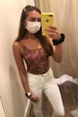 When I originally took this out of the package I thought it was gonna be totally see-through!!! Tried it on and fell in love! Not see-through at all, no bra needed. Some body suits ride up a lot and rub but this does not at all. It's so amazing! Definitely recommend!!! - Micaela S.