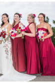 I wore this dress as a bridesmaid for my friends wedding. Love the style options. We all have the same dress, but wore them different ways. So flattering and so comfortable to wear. Love! - Kristi G.