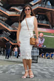I was looking for a white dress and found this beautiful 2 piece set. Ordered in M size, though the top was a little loose since the side zip shape was not perfect. But the skirt fits perfectly fine. Got so many good compliments on this dress. - Ashwini K.