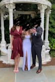 This dress was the perfect amount of "formal" and "conservative" for me to officiate my friend's elopement. The color is gorgeous and the fabric is shimmery and beautiful (without showing lines/bumps etc). It does wrinkle terribly, but I steamed it and the wrinkles came right out!
If you have a small bust like me, I recommend a padded bra so the top doesn't look loose. - Nicole S.