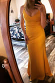 This was a last minute panic buy for a wedding I didn't think i'd be able to go to because of COVID. It is so hard to find yellow dresses and it was requested that the bridal party wear "fall yellow". I was blown away by this dress! As an individual that generally dresses like a tomboy I was really feeling myself in this dress! If you're debating getting this dress, do it! - Brianna S.