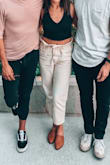 I love these pants and I've gotten a lot of compliments on them! The only down side to them is that they stretch out quite a bit even after the first use.
Still love them and wouldn't get a smaller size because the waist fits just right. - Dana R.