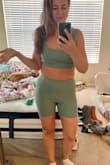 I wanted this to lounge in during the day, but the bra felt like an old school  Champion sports bra from the 90's and the waist band on the leggings kept twisting and wouldn't lie straight. I figured I would just wear my old sports bra and some other bottoms and save my money instead. Still looked cute though! - Stephanie M.