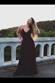 This dress survived walking through many bushes and brush during a photoshoot. Can easily be worn without a bra as the dress holds and shapes very nicely. The color is rich and the style is classic. It's clear why it has so many great reviews! - Heather W.