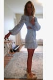 I love the dress, it fits well but when I wear it I have to watch my movements as it is a bit on the short side - Ruth F.