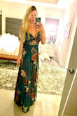 This dress is absolutely stunning & I can't wait to wear it to an upcoming fall wedding! Will need to get the length hemmed but other than that it's perfect. The ribcage area of the dress is slightly too large, but the wrap tie compensates perfectly and you can make the area more fitted that way. This dress would definitely be tricky if you want to wear a bra - however the straps are adjustable and pasties will work fine. The material is very luxurious and this dress looks way more expensive than it is. Obsessed! - LIZ G.