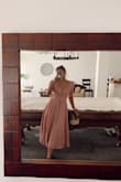 This dress is picnic b vibes. It works really well as a day dress for brunch or running errands. I got a medium and it fit perfectly. - Jasmin A.