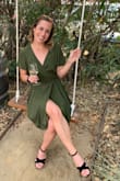 Super cute and comfy dress! Gapes a little in the front on me, but it was fixed with some double sided tape. also very wrinkley which is a little annoying. Otherwise very cute and flattering! - Samantha G.