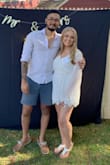 I ordered this romper for my backyard engagement party. I originally ordered a medium but had to exchange it for a small because it was WAY too big so i recommend sizing down. I had to safety pin the top part because the button wasn't enough. Other than that I am obsessed with this romper & got so many compliments throughout the night ! - Jordan M.