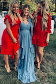 Such a beautiful dress! I ordered an XL and it fit perfectly. Got lots of compliments and felt great in it. - Katie D.