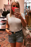 Loooooove this one. It is super cute with high waisted shorts or jeans with a belt. Dress it up with some heels and you are turning heads! I usually wear a small but ordered a medium in this. - Leaha S.