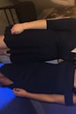 This dress was perfect for a wedding that was cocktail wear. It was easy to move around in and loved the off shoulder detail. The slit wasn't too high, so it was perfect. - Nicole C.