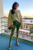 These Free People Jeans are amazing! I own them in 3 different colors. They are high waisted, snug, and don't stretch out and maintain their shape. I highly recommend to anyone wanting distressed, colored denim. Definitely order a size up because they do run a full size small. - Nicole C.