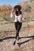 This hat is the perfect addition to all my fall outfits. Perfect shade of tan - matches literally everything! Also looks great with both blonde and brunette hair. The hat ended up being a bit loose on my head, but was overall a great purchase. I love it! - Lauren S.