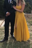 I wore this dress to a wedding and legitimately felt like a princess. They only had a small left & I almost didn't get it because I normally wear a med or large bc my hips are big & I'm tall, but I was able to wear a small bc it's so long already & it's only fitted at the top. I've never gotten so many compliments in my life & love that it can blend between super formal & more casual. Best dress ever. - Alli W.