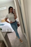 I absolutely love this top! It goes with ANYTHING literally. It's so comfy, soft and fits true to size. I'm usually a medium and it fit perfectly. Definitely need this in black! - Stephannie R.