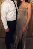 Ended up having to order an XL and had it altered in the zipper (I am not chest blessed). The dress ended up being even more perfect than I imagined! Being tall, finding dresses long enough to wear with heels is tough! This dress was the perfect length to wear 3" heels with! Highly recommend! - Alexis M.