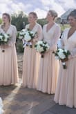 I love this dress, A wrap dress is just too perfect for bridesmaids, no zipper to break in the last minute, no adjustment in the body of the dress. Just ready to go. Light weight fabric protecting from sun and wind. - Vivian B.